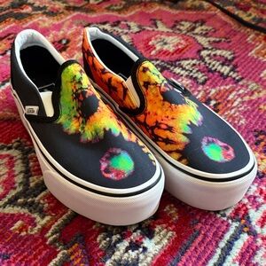 Vans Colorful Tie-Dye Platform Slip-Ons